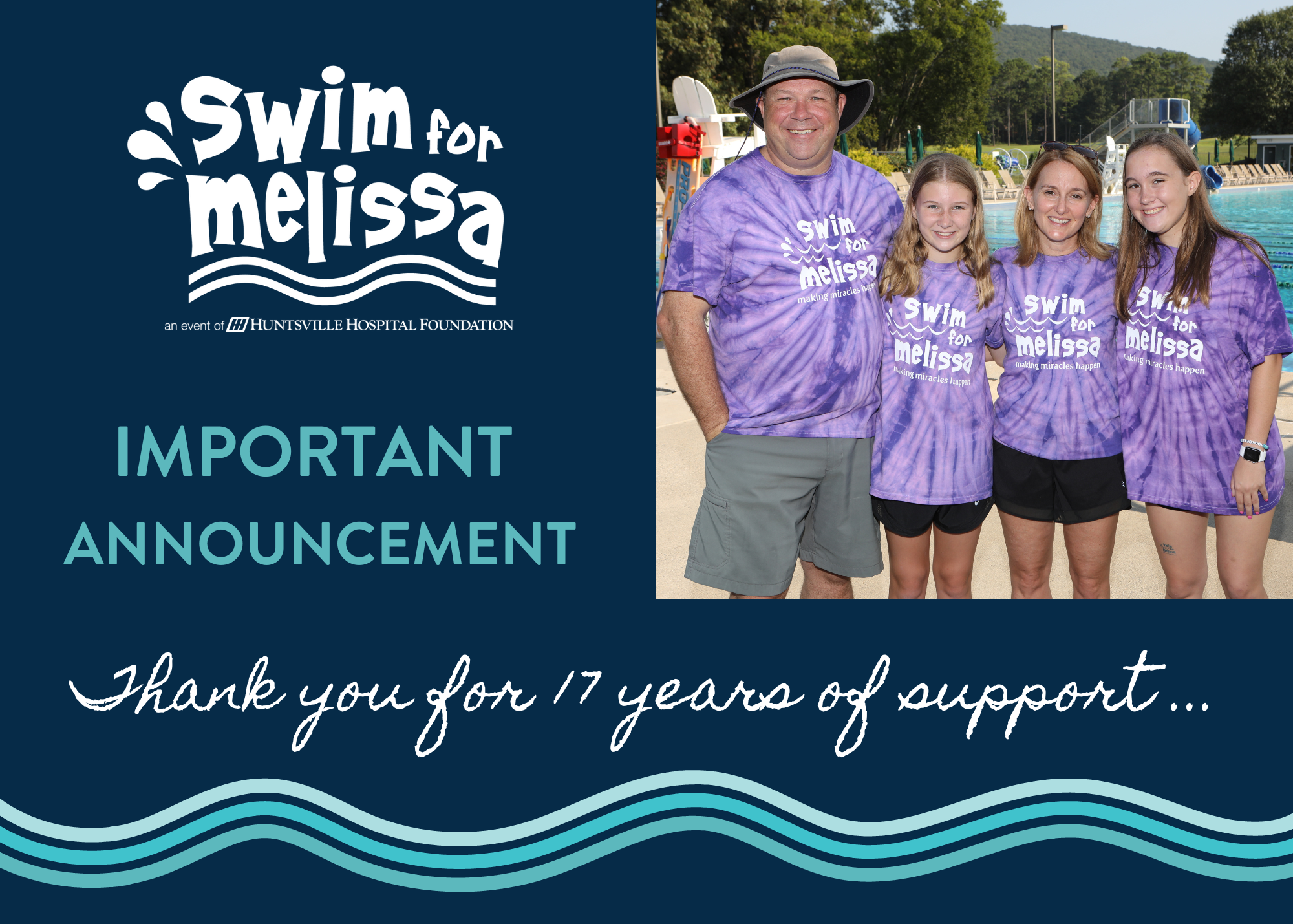 Important Swim for Melissa Update from Amy and Chris George